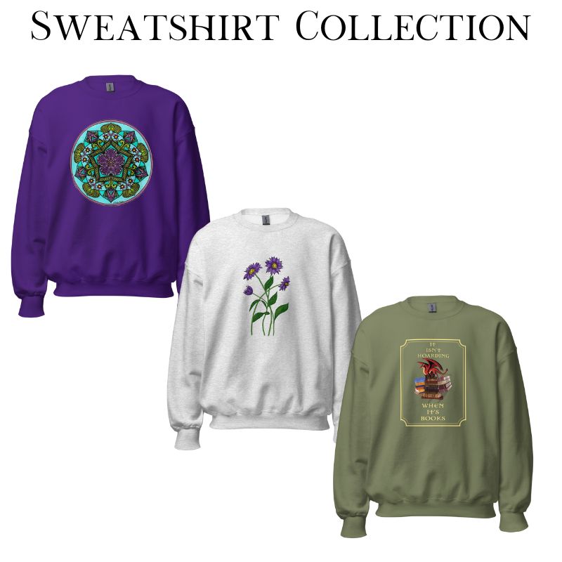 Sweatshirt collection mockup of 3 sweatshirts available