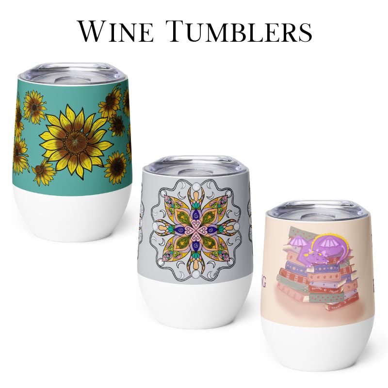 Wine Tumblers Featuring Tora's Art