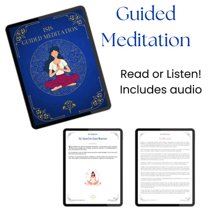 Guided meditation component of Isis's Sacred Love, featuring a devotional meditation practice that can be read or listened to as part of this embodied self-love guide.