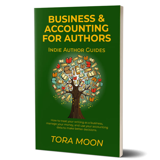 Business & Accounting for Authors print book mockup — practical indie author guide for bookkeeping, business setup, and financial decision-making.