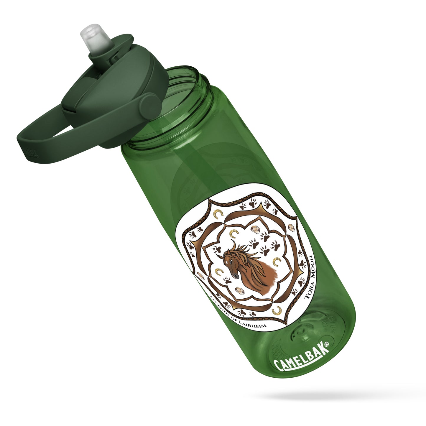 Brown Talent Mandala Flip Straw  Water Bottle forest green