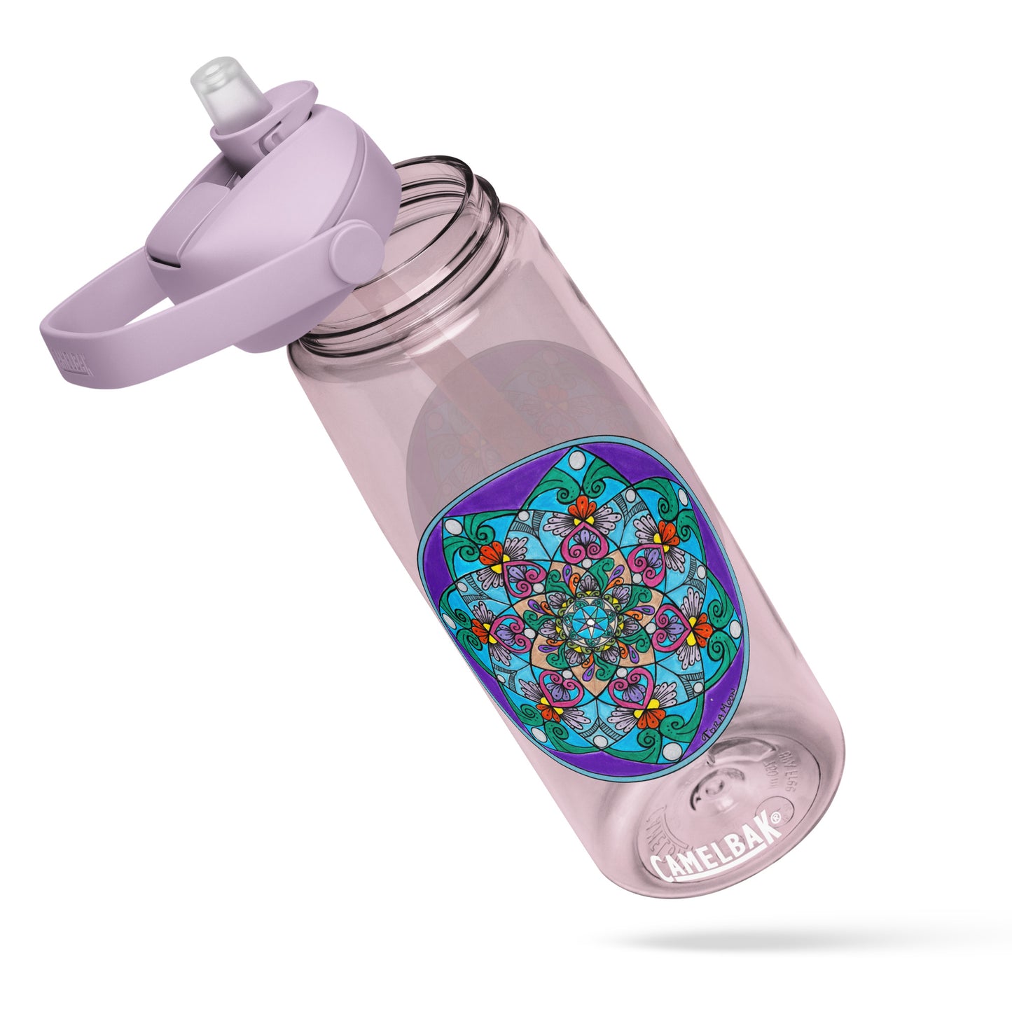Elemental 7-Petal Mandala Flip Straw Water Bottle