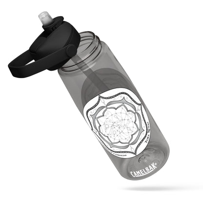 Gray Talent Mandala Flip Straw Water Bottle charcoal