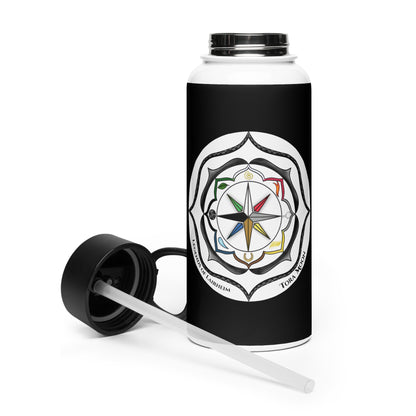 Legends-black-mandala-stainless-steel-water-bottle
