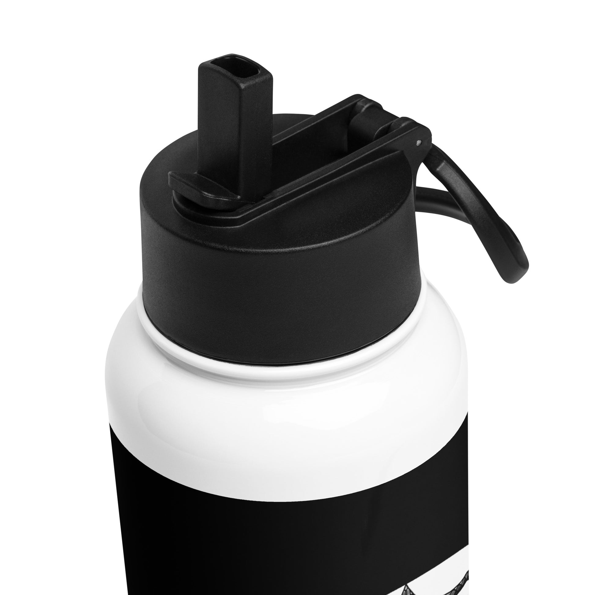 Legends-black-mandala-stainless-steel-water-bottle