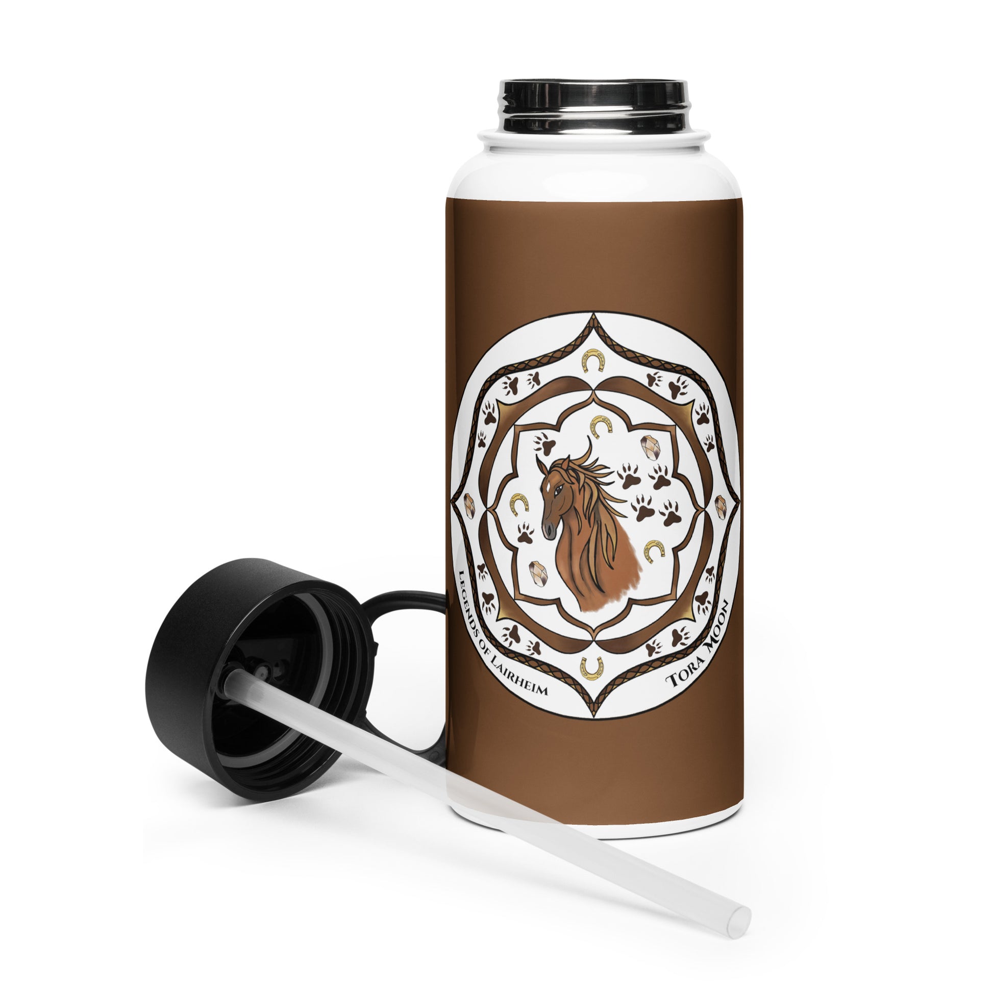 Legends-brown-mandala-stainless-steel-water-bottle