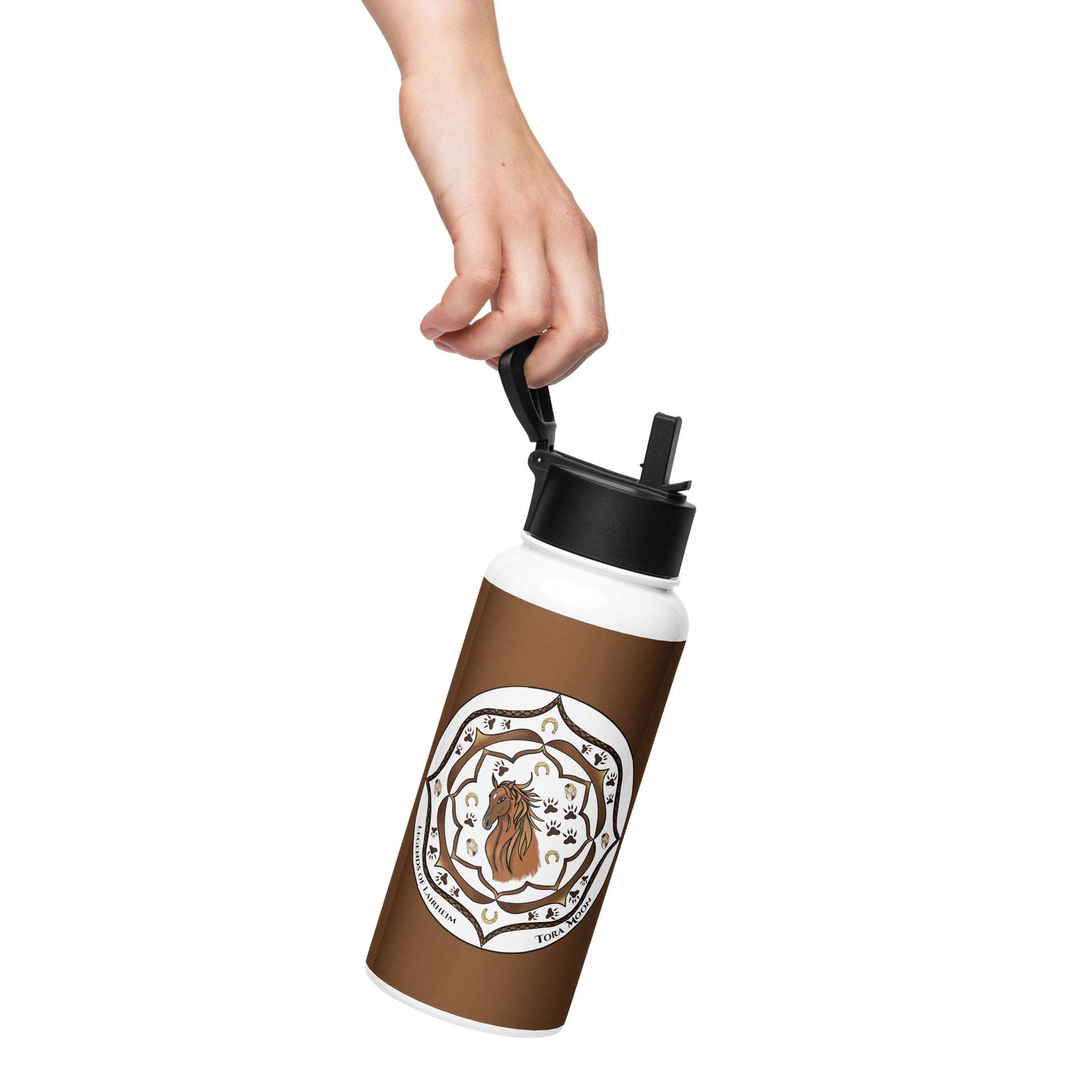 Legends-brown-mandala-stainless-steel-water-bottle