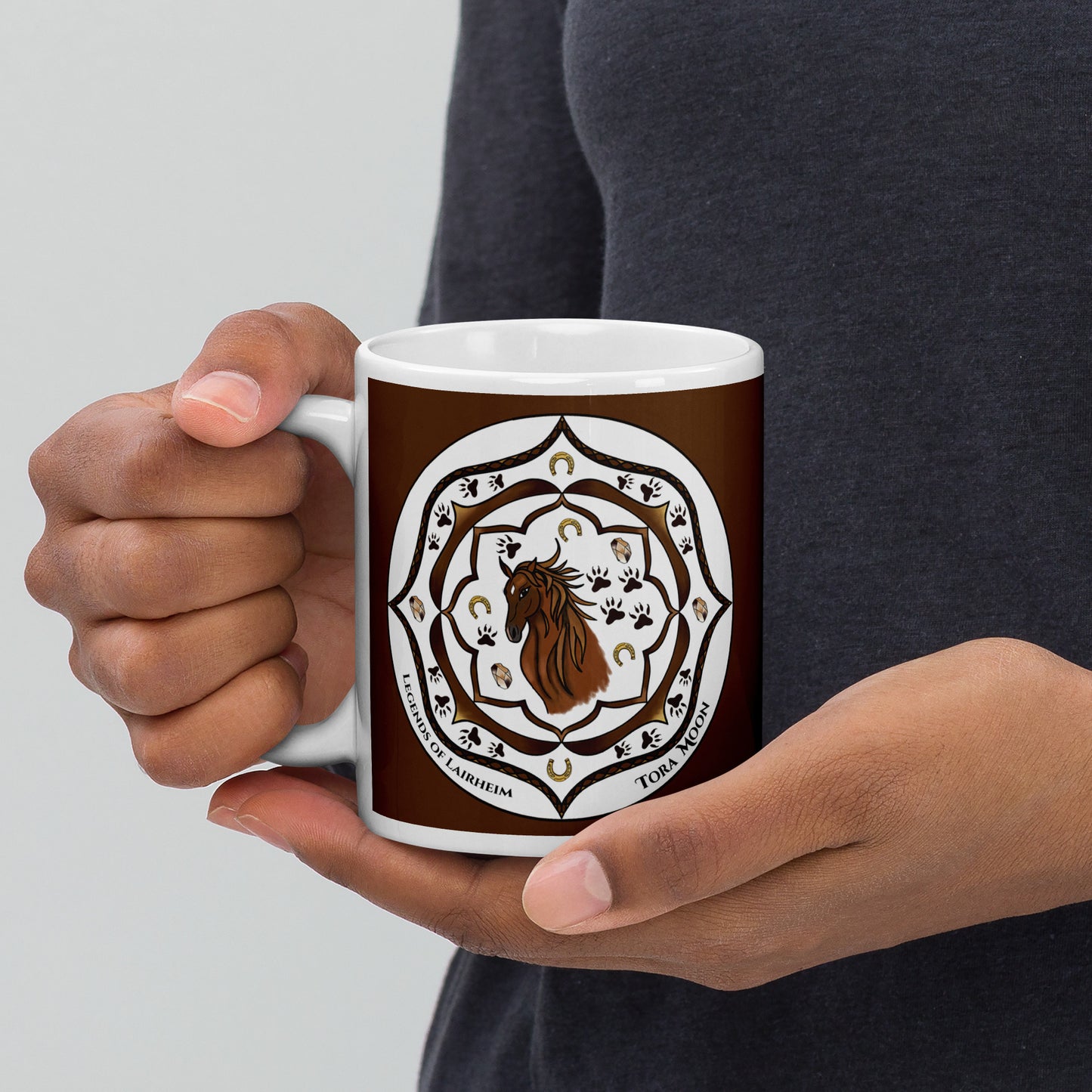 Brown Talent Mandala White Mug