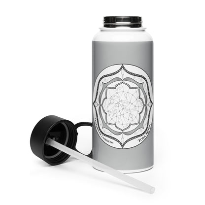 Legends-gray-mandala-stainless-steel-water-bottle