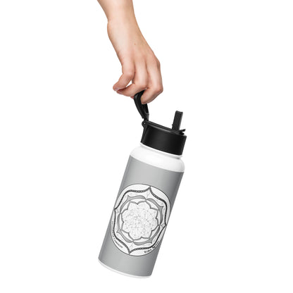 Legends-gray-mandala-stainless-steel-water-bottle