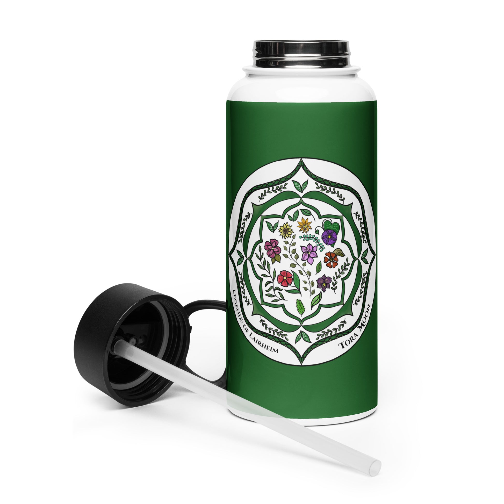 Legends-green-mandala-stainless-steel-water-bottle