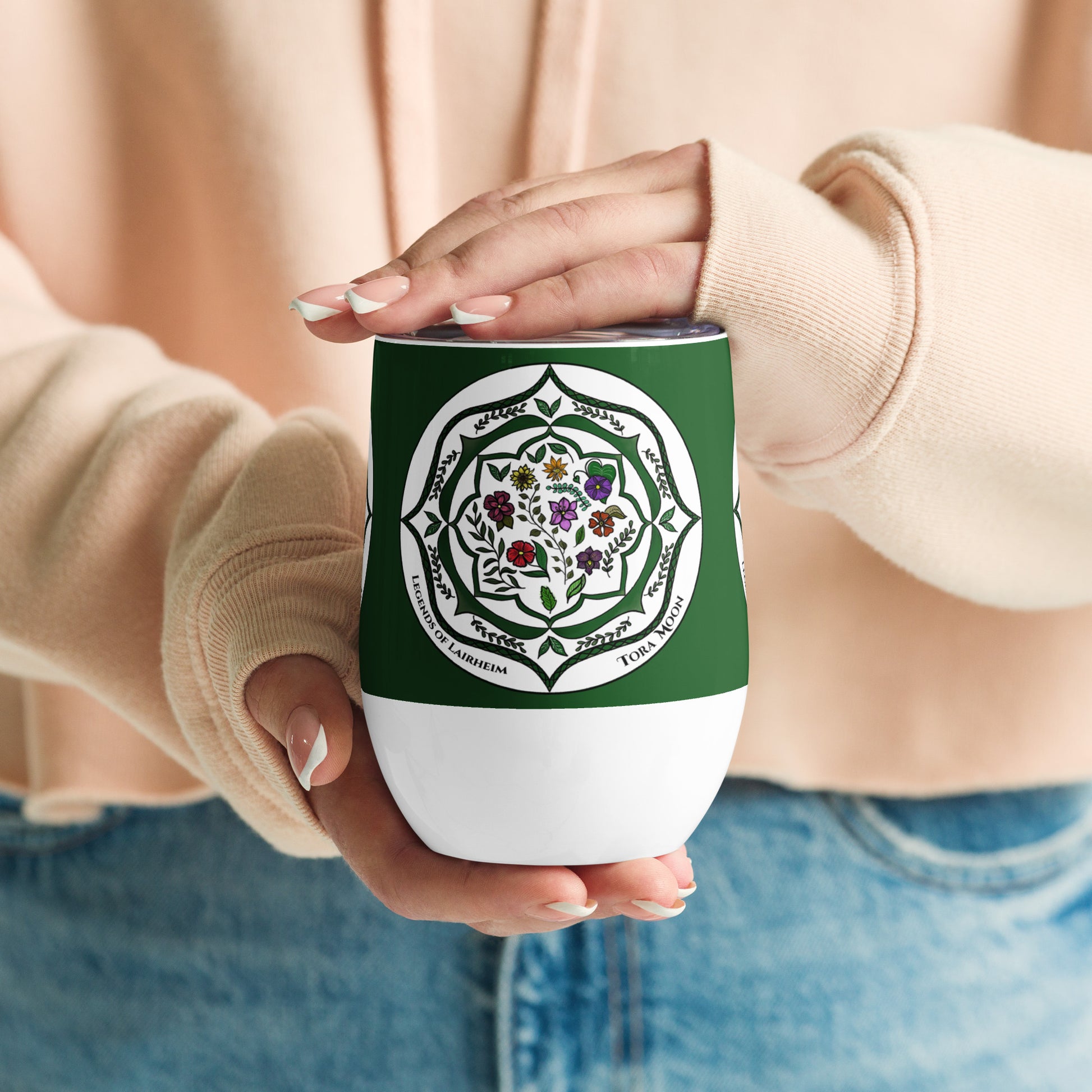 Legends-green-mandala-wine-tumbler