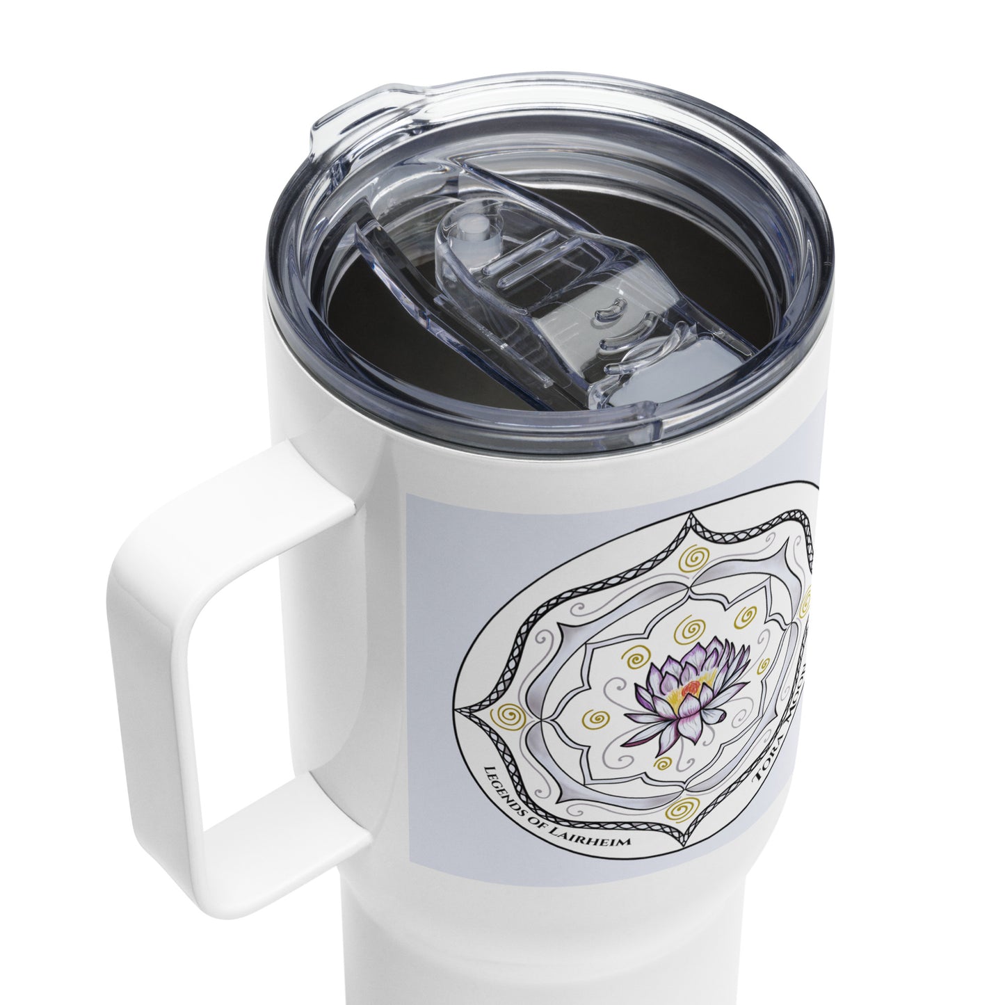 Legends-white-mandala-travel-mug-top