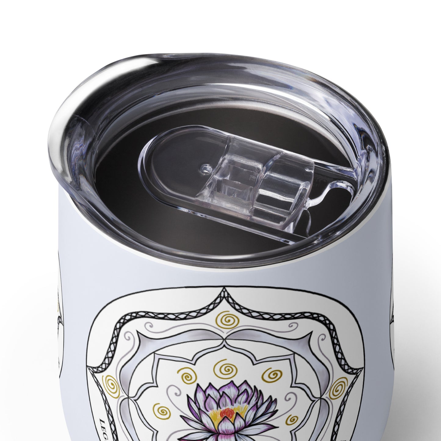 Legends-white-mandala-wine-tumbler-top