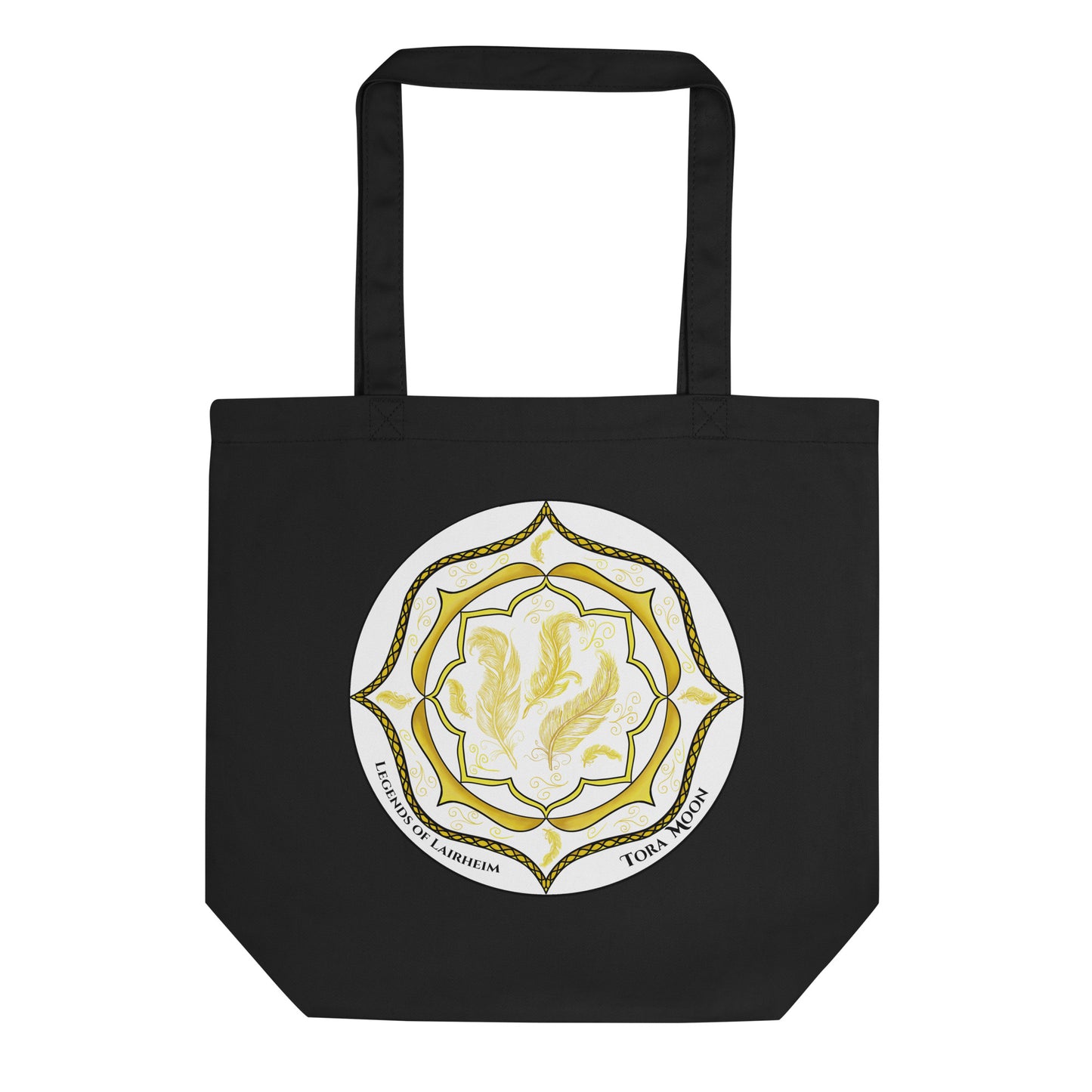 Legends-yellow-mandala-totebag-black-front