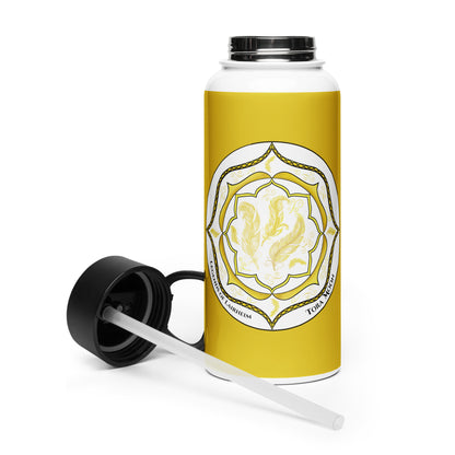 Legends-yellow-mandala-stainless-steel-water-bottle-straw