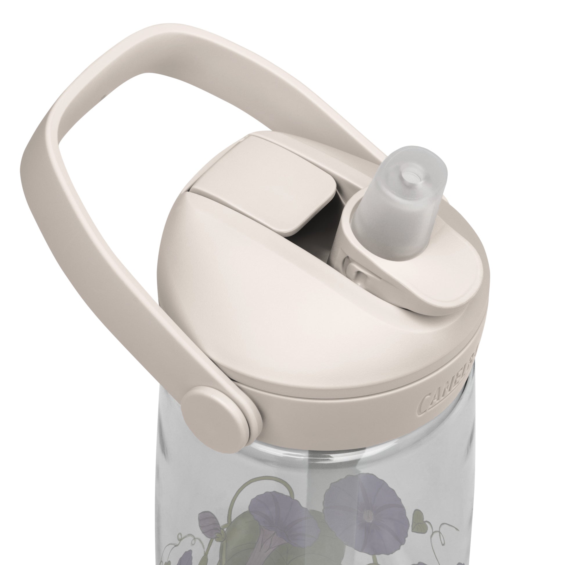 Morning Glories Flip Straw Water Bottle top clear-white