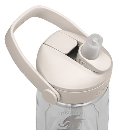 Fierce Red Dragon Book Guardian Flip Straw Water Bottle top clear