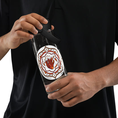 Person holding a Red Talent Mandala Flip Straw Water Bottle charcoal