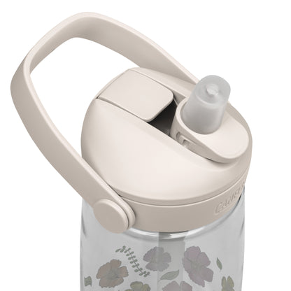 Cosmos Flip Straw Water Bottle top clear-white