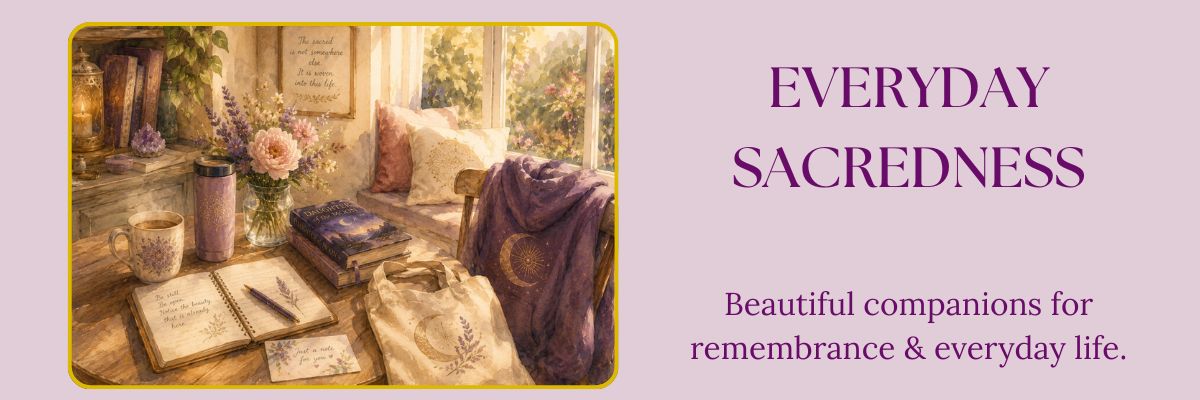 A welcoming scene showing everyday companions for reflection, creativity, and daily life, illustrating how beauty and ordinary moments can become quiet reminders of the sacred.