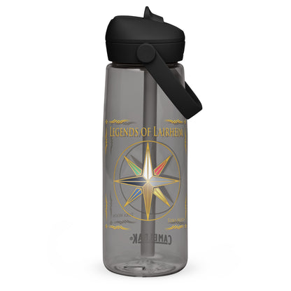 Legends of Lairheim Elemental Star Flip Straw Water Bottle charcoal