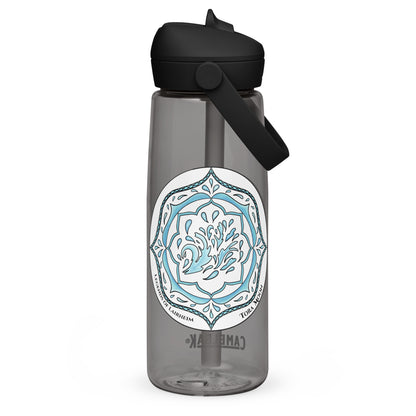 Blue Talent Mandala Flip Straw Water Bottle charcoal