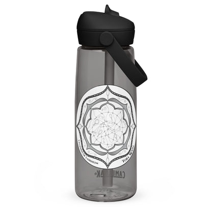 Gray Talent Mandala Flip Straw Water Bottle charcoal