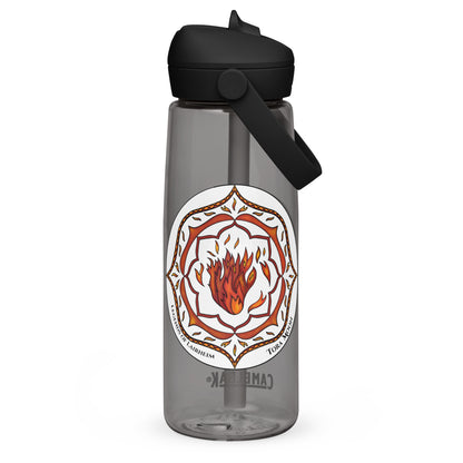 Red Talent Mandala Flip Straw Water Bottle charcoal