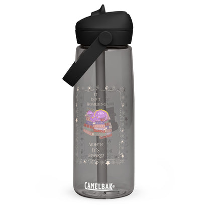 Whimsical Purple Book Hoarding Dragon Flip Straw Water Bottle charcoal