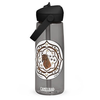 Brown Talent Mandala Flip Straw  Water Bottle charcoal