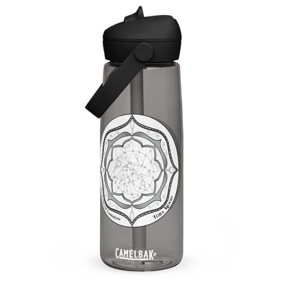 Gray Talent Mandala Flip Straw Water Bottle charcoal