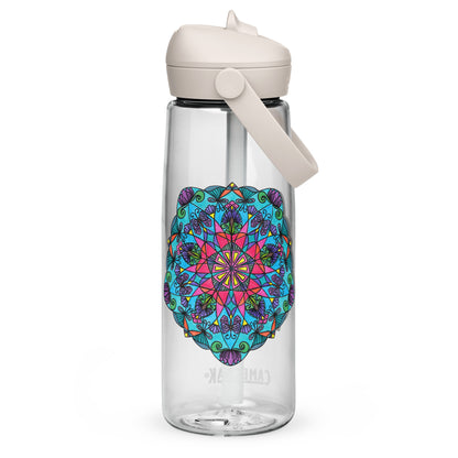Enchanted Wings Mandala Flip Straw Water Bottle clear