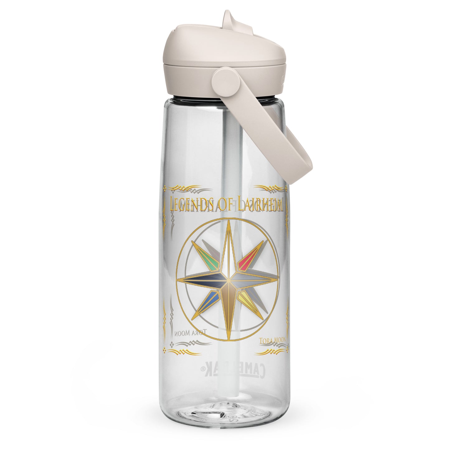 Legends of Lairheim Elemental Star Flip Straw Water Bottle clear