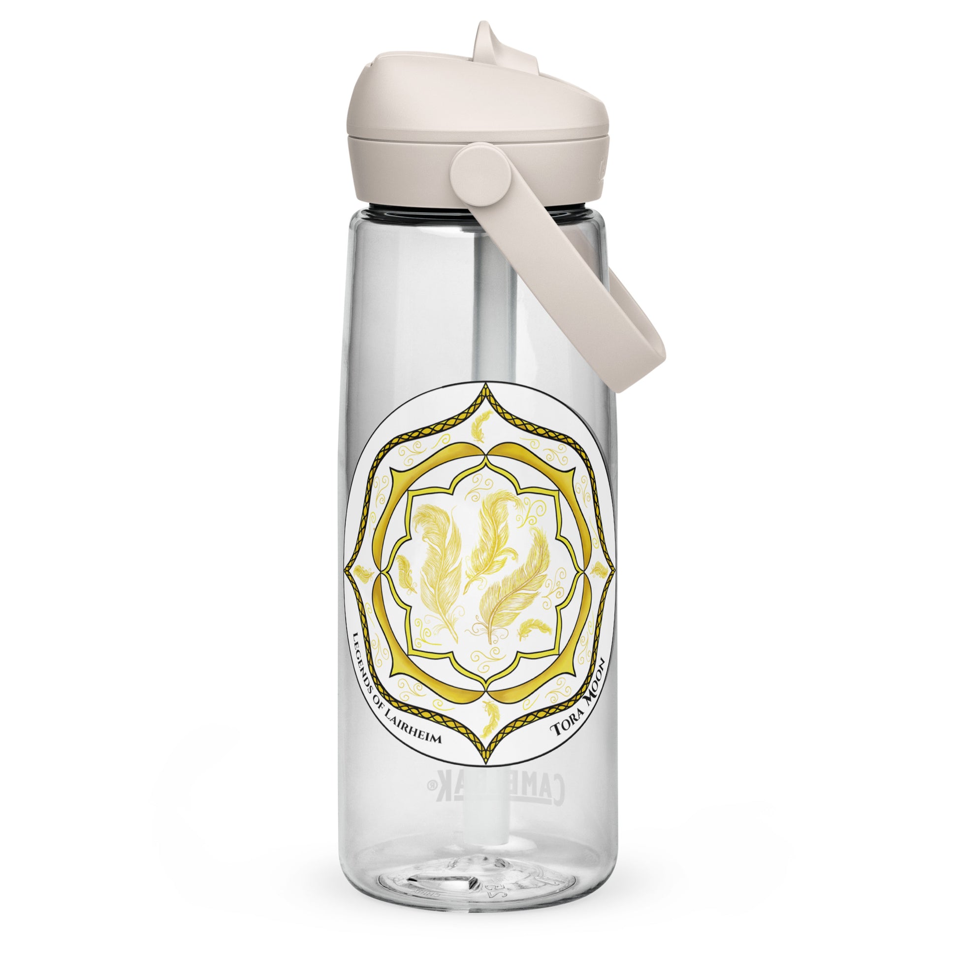 Yellow Talent Mandala Flip Straw Water Bottle clear