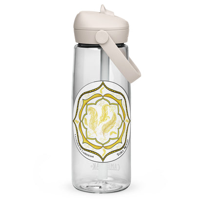 Yellow Talent Mandala Flip Straw Water Bottle clear
