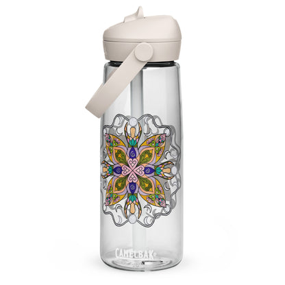 Moonlit Goddess Mandala Flip Straw Water Bottle clear