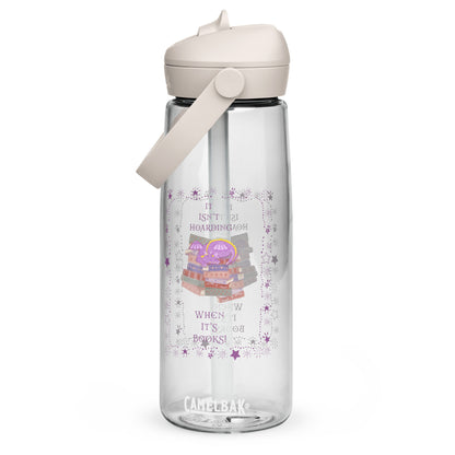Whimsical Purple Book Hoarding Dragon Flip Straw Water Bottle clear
