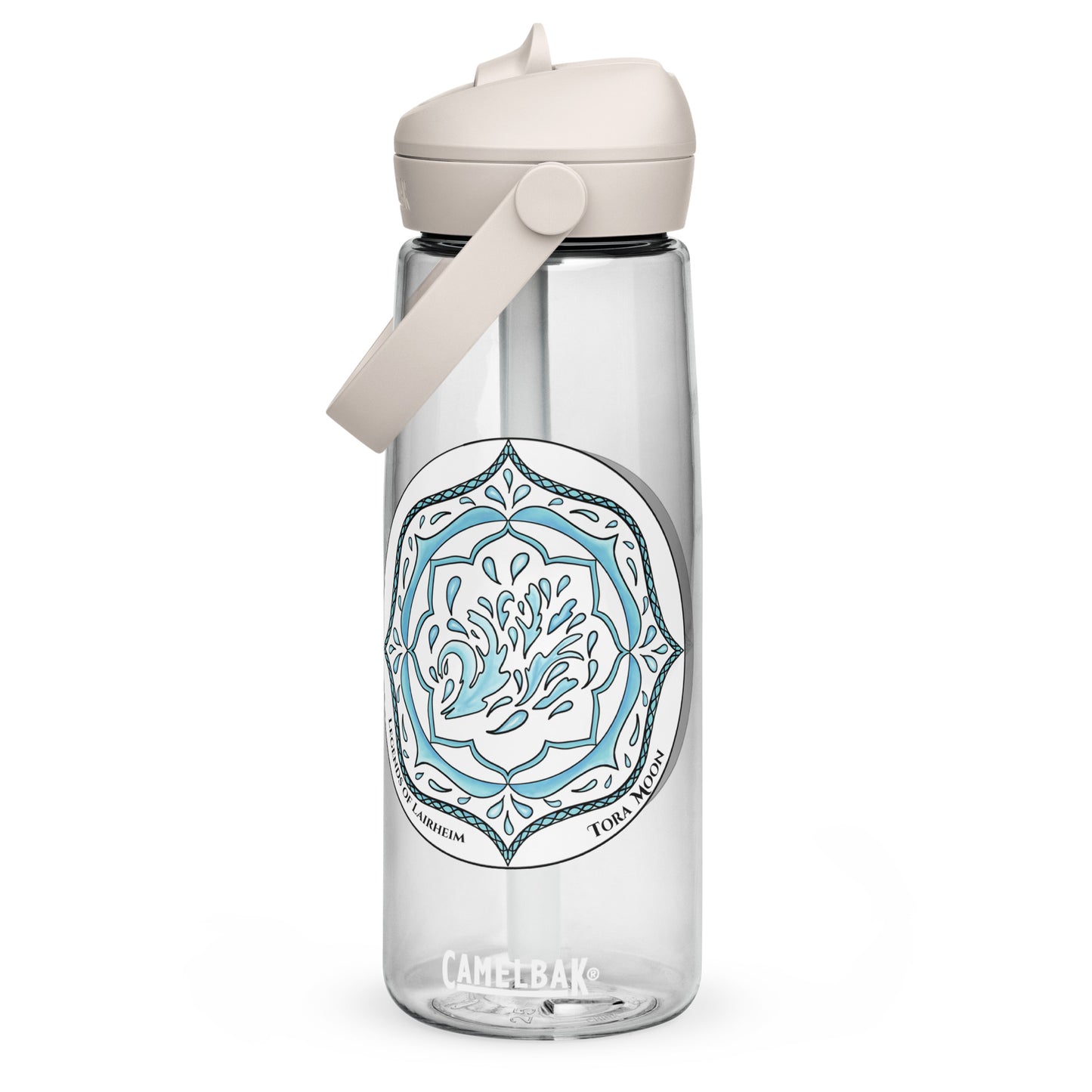 Blue Talent Mandala Flip Straw Water Bottle clear