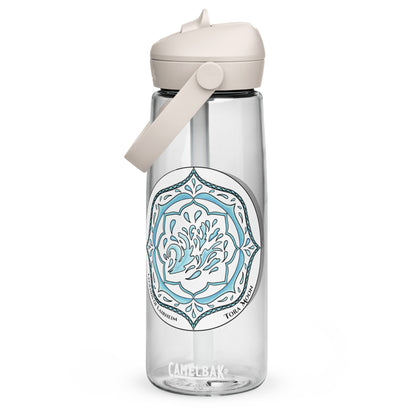 Blue Talent Mandala Flip Straw Water Bottle clear