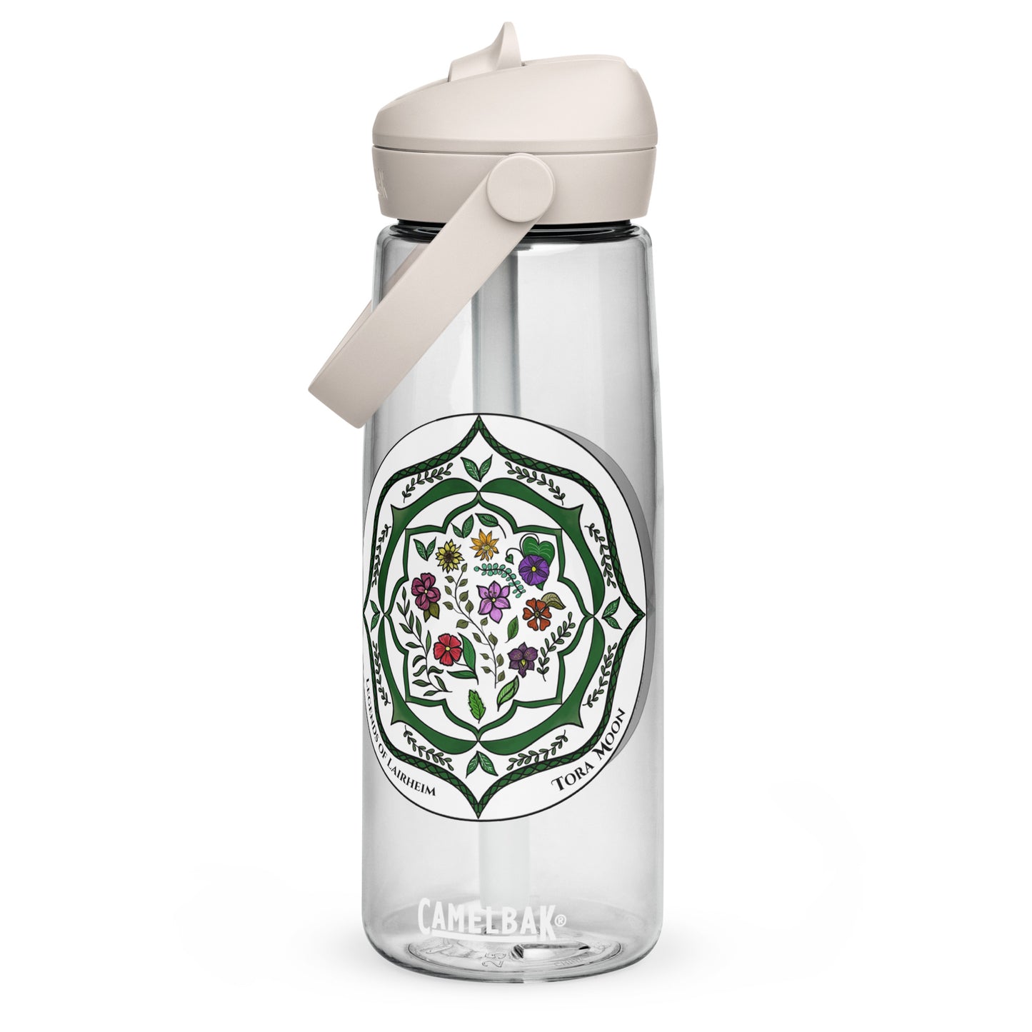Green Talent Mandala Flip Straw Water Bottle clear