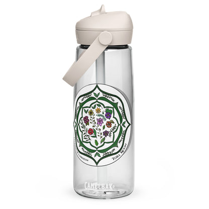Green Talent Mandala Flip Straw Water Bottle clear