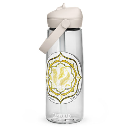 Yellow Talent Mandala Flip Straw Water Bottle clear