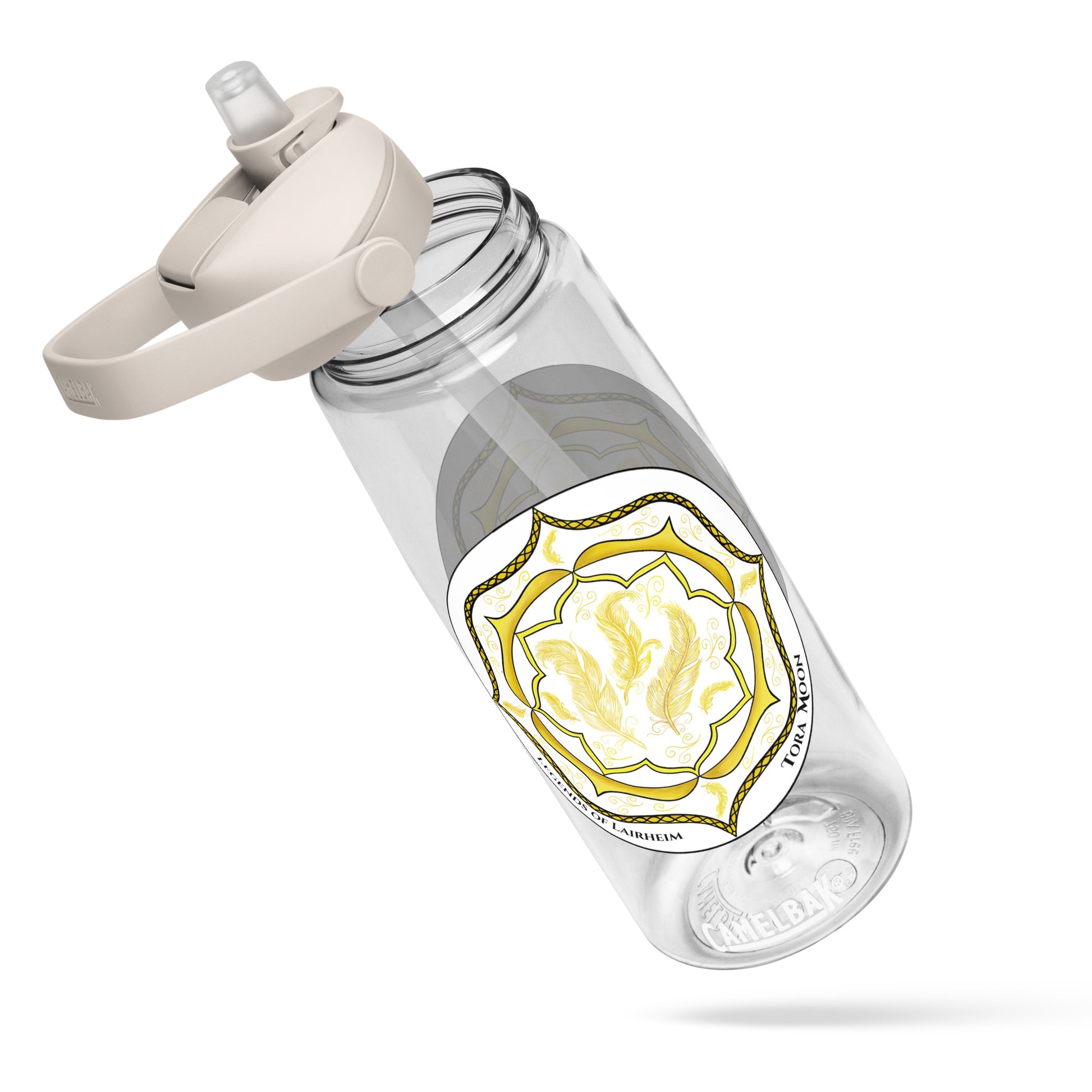 Yellow Talent Mandala Flip Straw Water Bottle clear