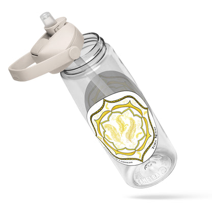Yellow Talent Mandala Flip Straw Water Bottle clear