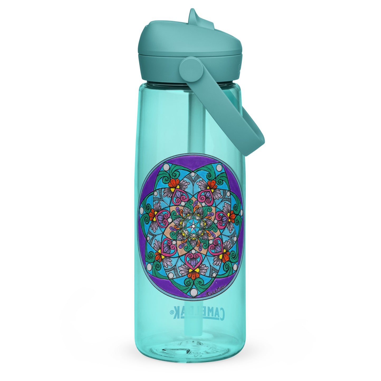 Elemental 7-Petal Mandala Flip Straw Water Bottle cove