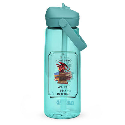 Fierce Red Dragon Book Guardian Flip Straw Water Bottle cove blue