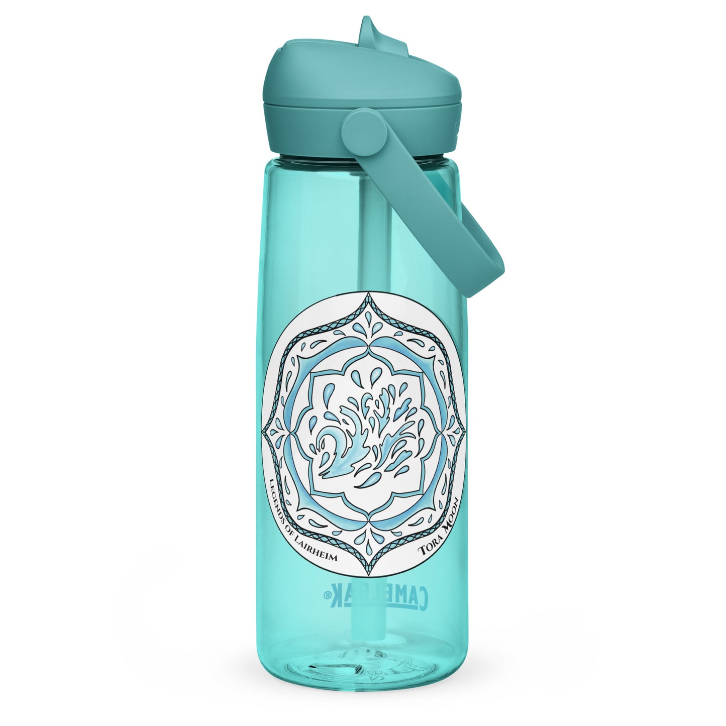 Blue Talent Mandala Flip Straw Water Bottle cove blue