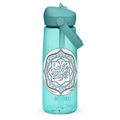 Blue Talent Mandala Flip Straw Water Bottle cove blue