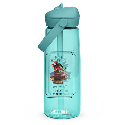 Fierce Red Dragon Book Guardian Flip Straw Water Bottle cove blue